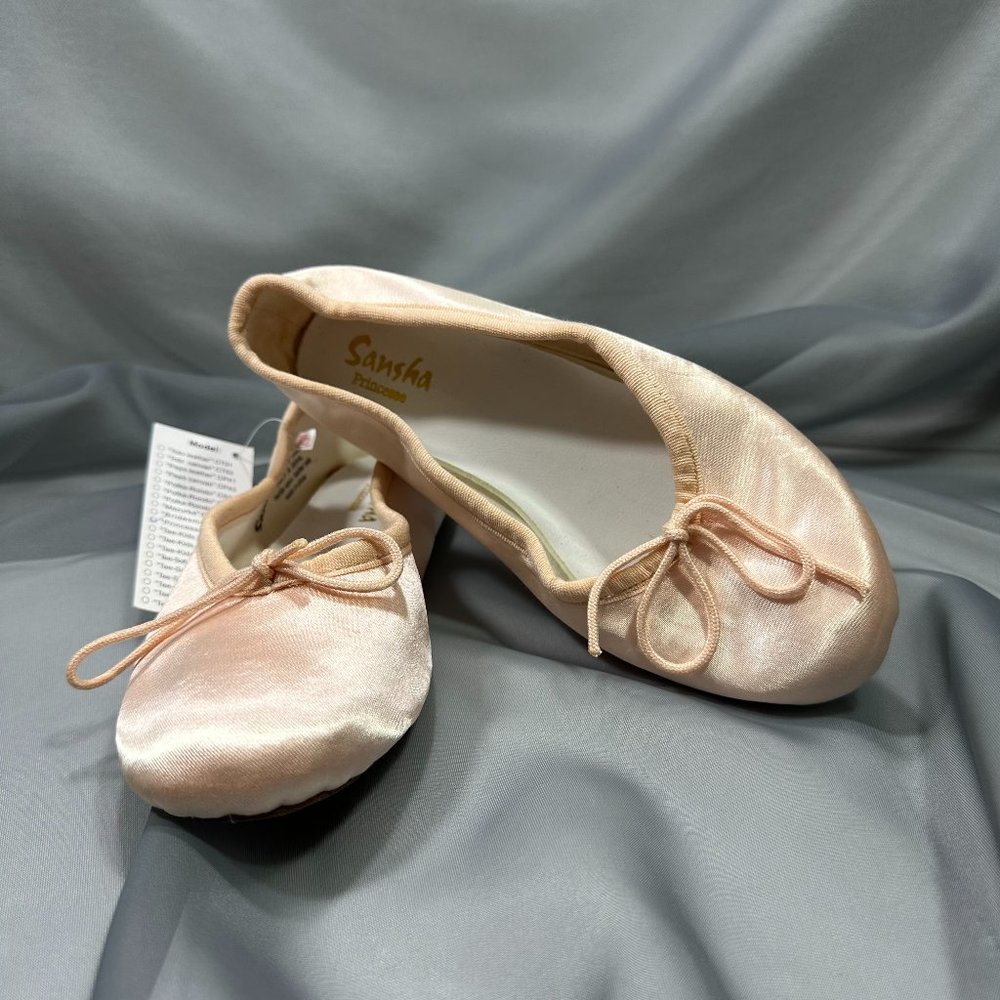 Sansha Girls Pink Satin Ballet Flats